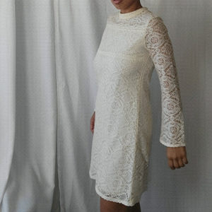Boho Lace 3/4 Sleeve Mini Dress